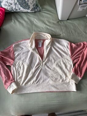 LSpace Quarter-Zip Pullover - Cream & Dusty Rose